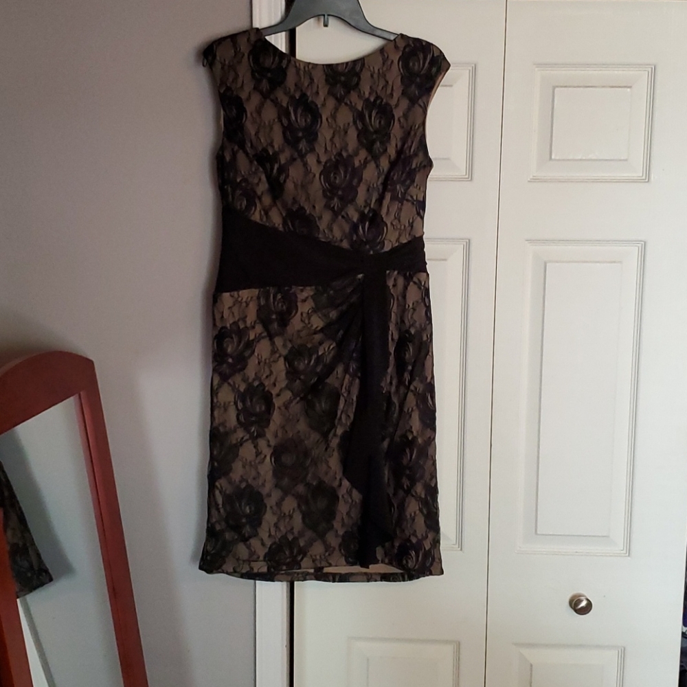 Chaps black lace overlay dress.